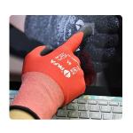Touch Screen Three Fingers Red 15 Gauge Nylon Spandex Gloves For Daily Housework