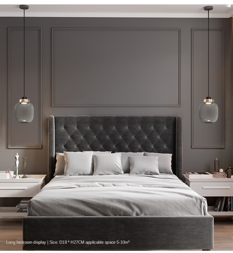 Nordic LED Pendant Light Designer Glass Bedroom Bedside Hanging Minimalist Modern Restaurant bar pendant light(WH-GP-45)