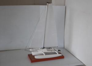 Quality Sail Catamaran Ship Model , Wooden Boat Models For Club Decoration wholesale
