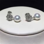 Piaget full diamonds of rose pearl earrings 18kt gold with white gold or yellow