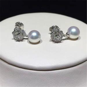 Quality Piaget full diamonds of rose pearl earrings 18kt gold with white gold or yellow gold or pink gold wholesale