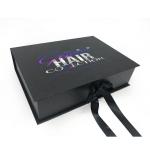 Custom Hair Packaging With Ribbon Black Luxury Wig Packaging Paper Gift Box