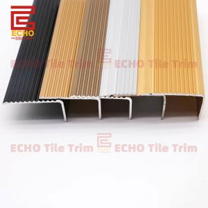 Quality Decorative Black Metal Stair Nosing Trim Non Slip Vinyl Stair Nose Molding wholesale