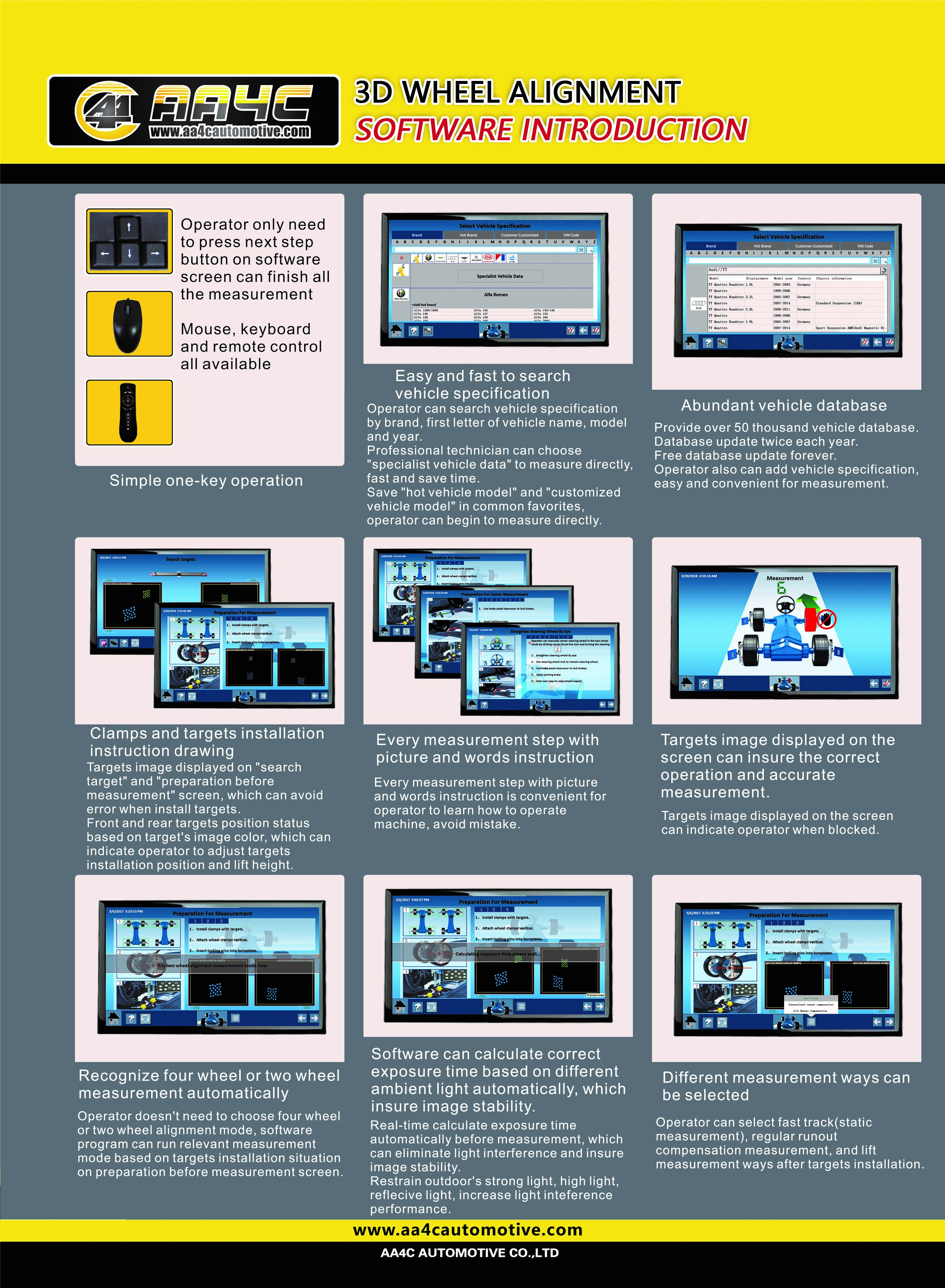 3D wheel aligner Fixed Camera Beam Computerized four wheel Alignment Machine auto repair machines garage equipments