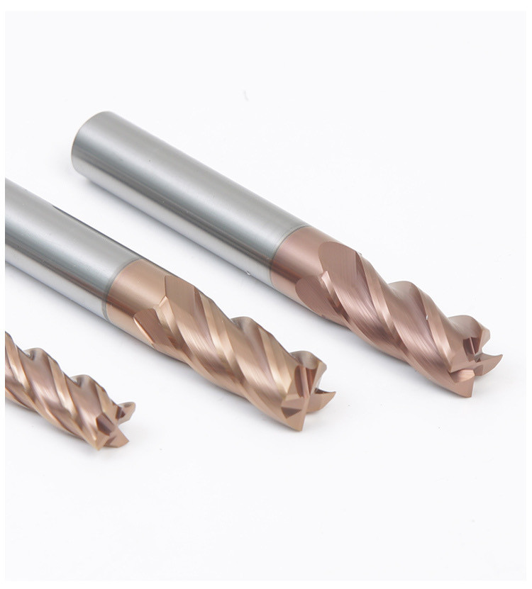 Tungsten Carbide 4 Edge Flat Bottom End Mill For Steel CNC Machining Center