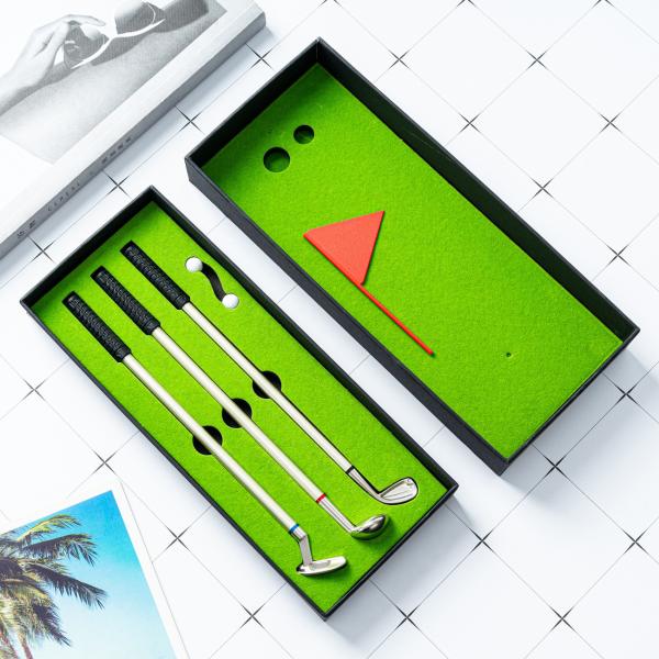 Fashion Elegant Golf Promotional Pen Set 0.7mm Metal Ball Pen Functional