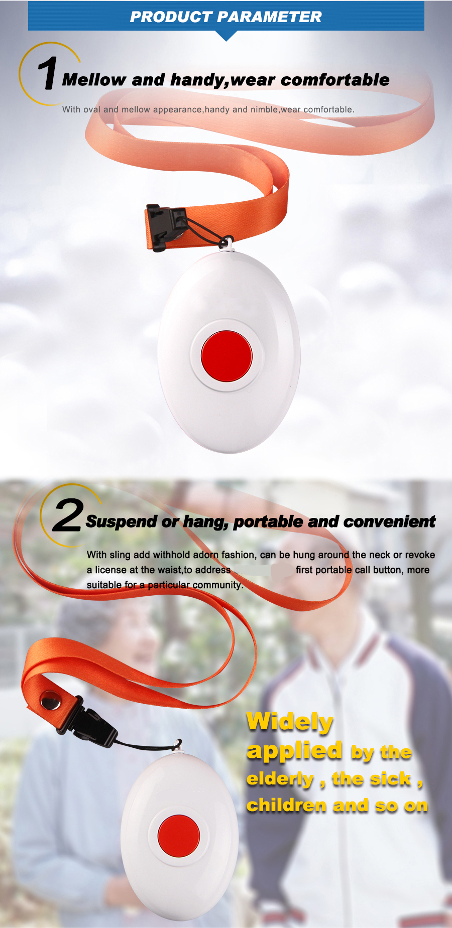 Hospital wireless patient alarm call nurse calling bell system