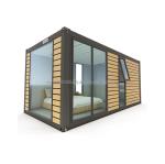 20ft Modern Prefabricated Steel Container House Wooden Color Living Prefab