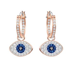 Quality Elegant Earrings Blue White Cz 925 Sterling Silver Dangle Hoop Earrings For Women wholesale
