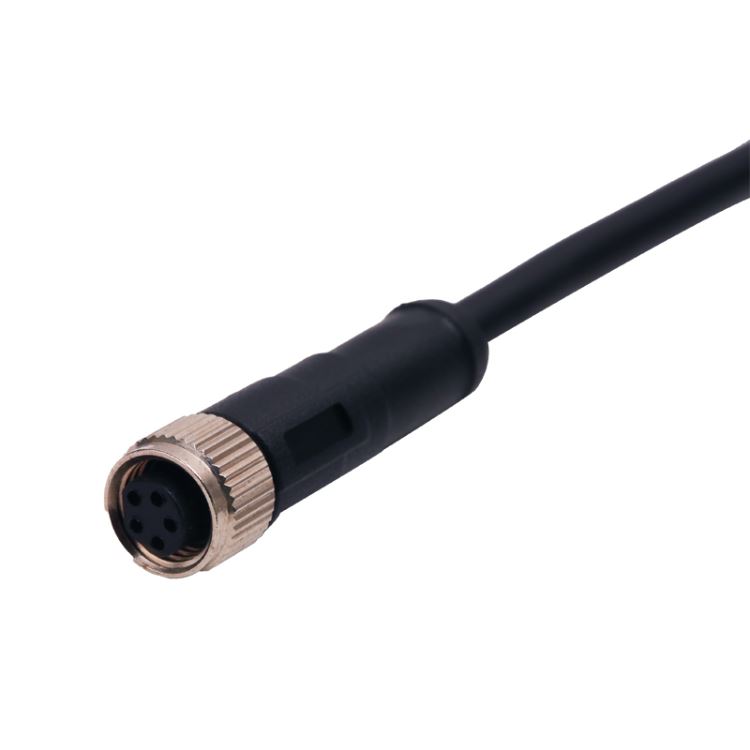 Straight Angled 1.5A Solder M8 Waterproof Connector Plastic Vertical 22AWG