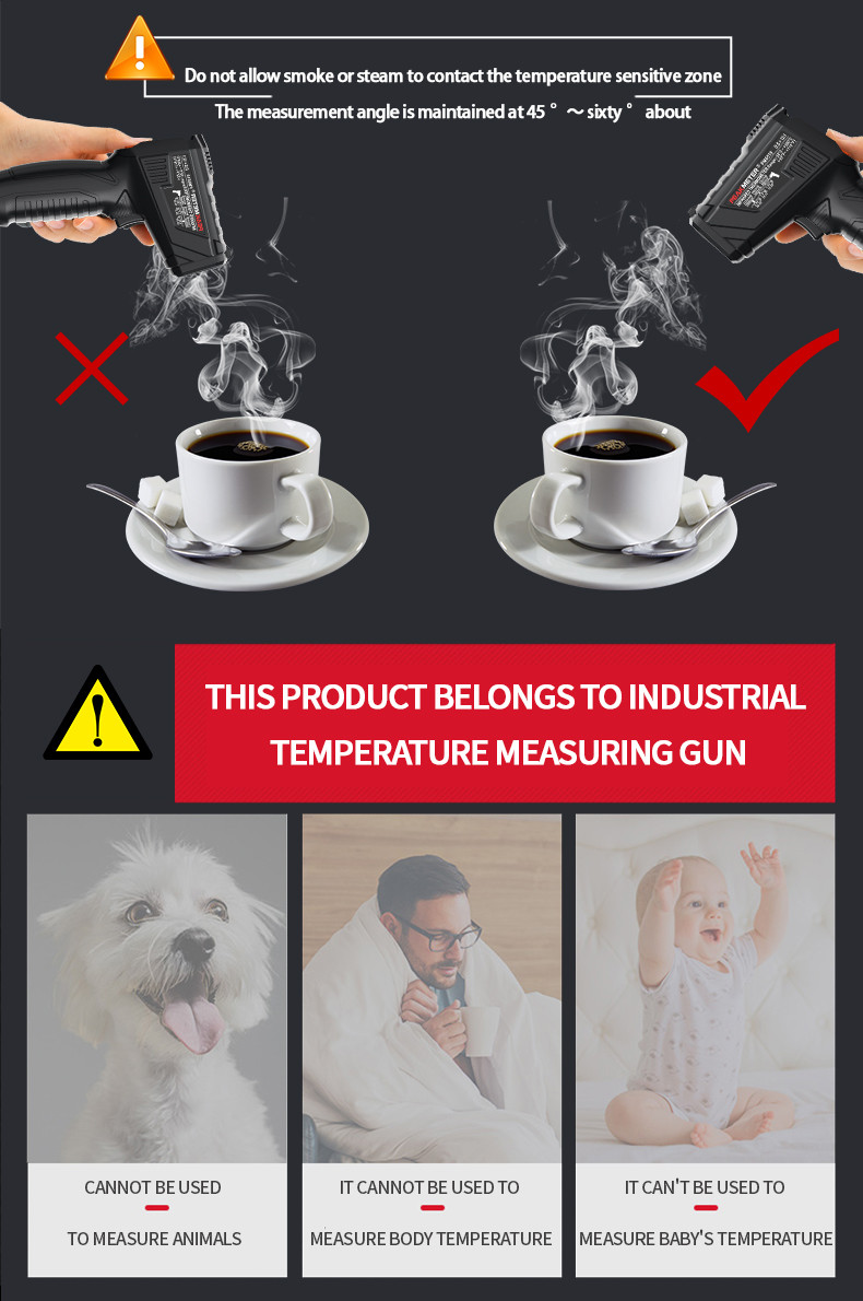 Non-contact measurement Handheld Industrial-grade thermometer 13-point laser measurement