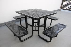 Quality Metal Outdoor Picnic Tables Bench Set Square Shape For Park wholesale