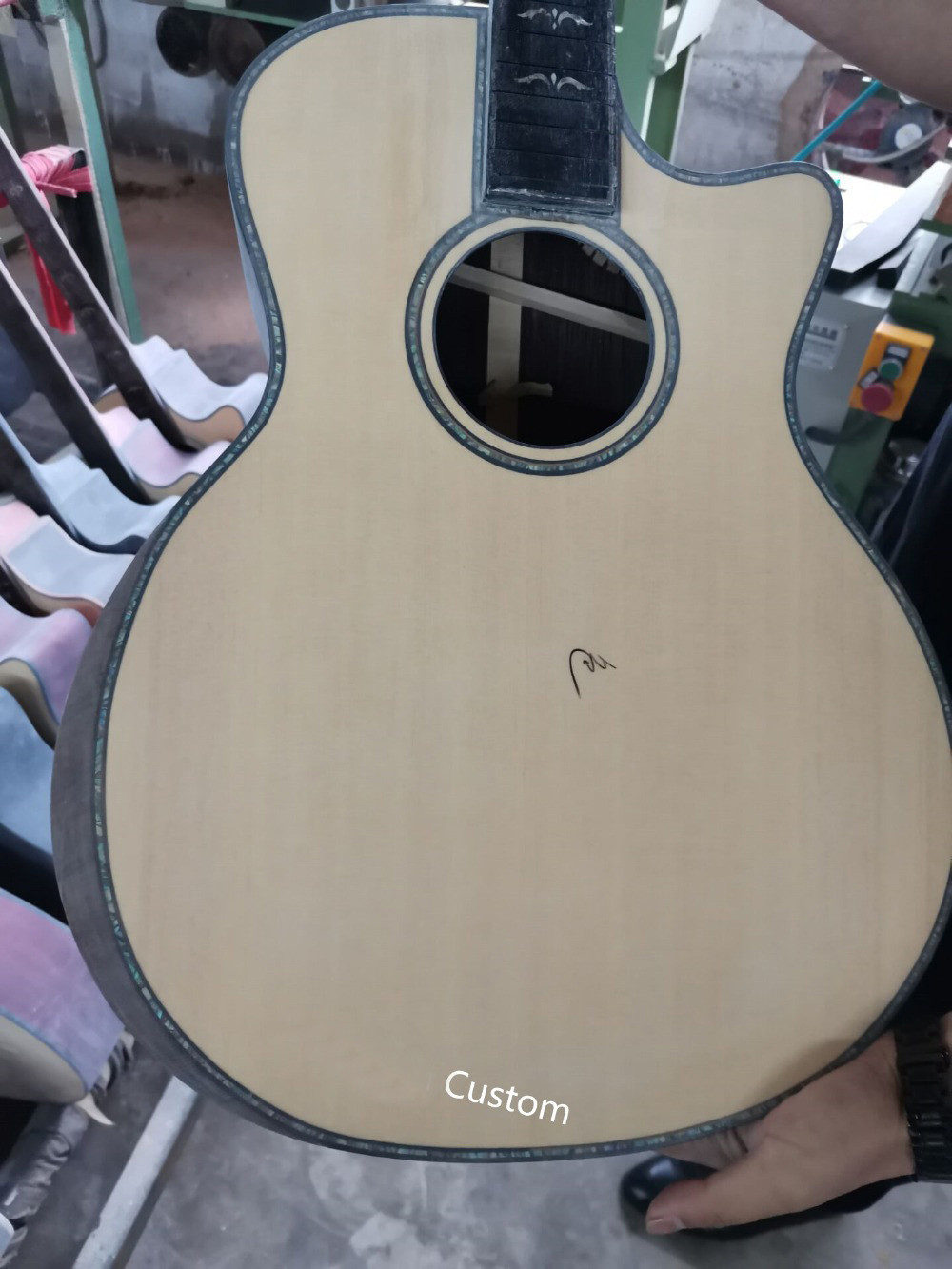 AAA all solid wood custom guitar handmade GRAND cutaway professional acoustic electric guitar