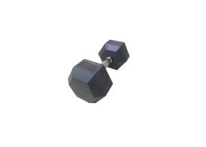Quality Black Gym Fitness Accessories , Crossfit Rubber Coated Hex Dumbbell wholesale