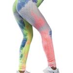 Tie Dye Xl Workout Leggings Polyester Spandex Material Butt Lifting Breathable