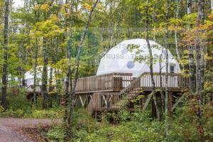 Quality Heat Proof Aluminium Glamping Dome Tent 310 Square Feet With Wood Stove wholesale