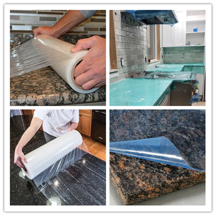 100 Micron 600mm Transparent Clear Film To Protect Marble Countertop