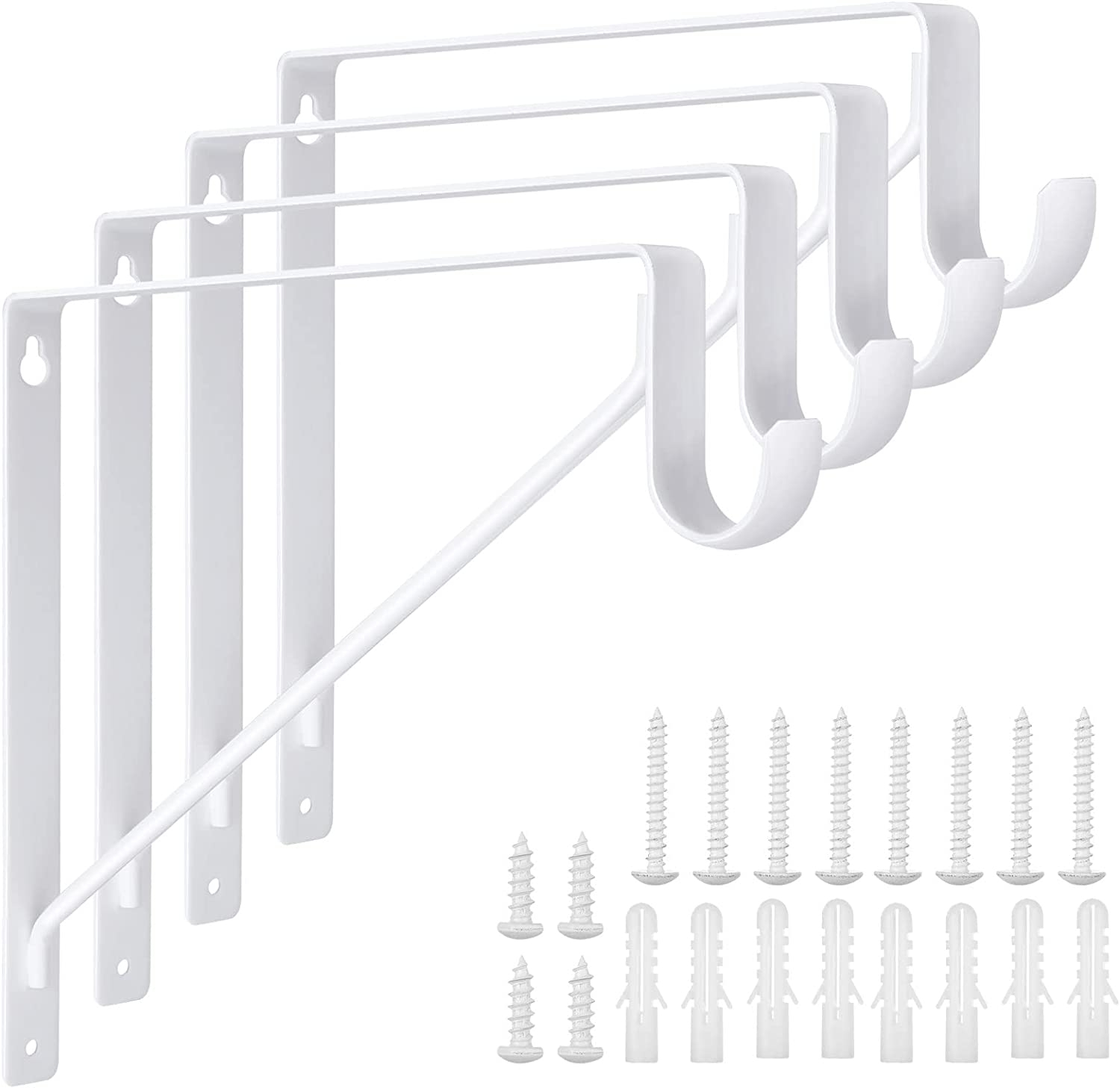 Black Heavy Duty Closet Rod Shelf Brackets Clothes Hanger Pole Support Bracket Offered