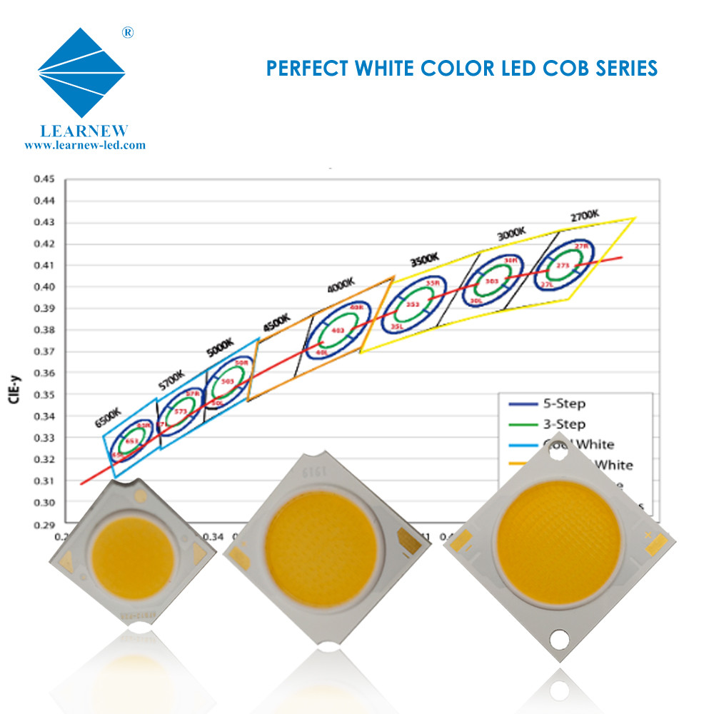 Size 19*19 25-45W High CRI 98 Shenzhen Factory Direct Selling LED COB Chip for Tracklight/ Downlight CE ROHS approved