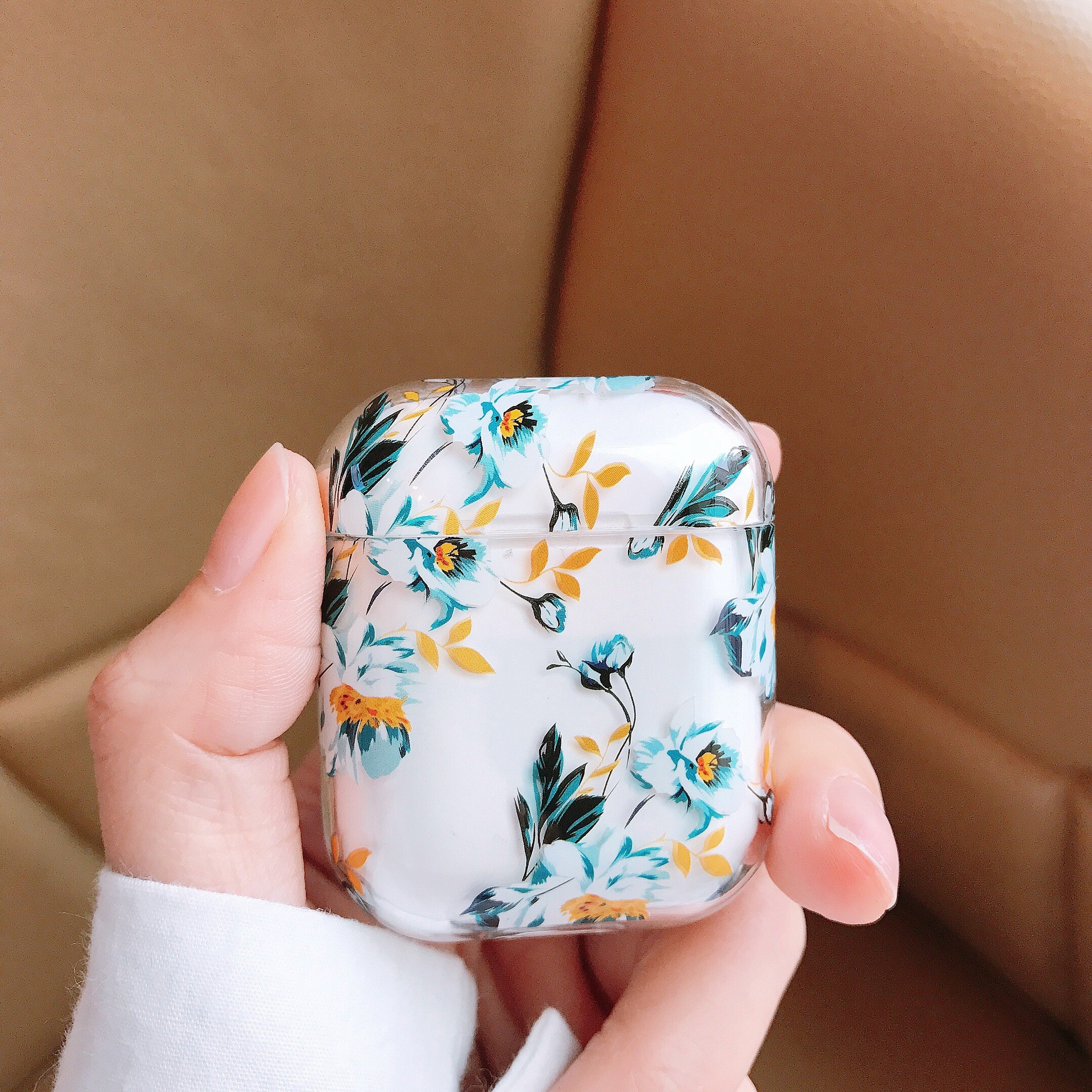 Silk Print Pattems Protective Silicone Cover Compatible with Apple AirPods 2 and 1