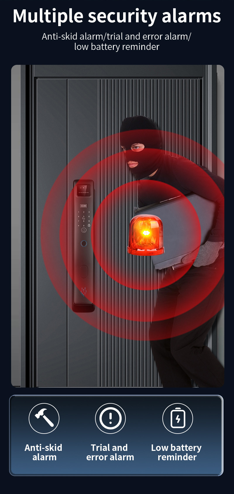 Automatic 3D Face Recognition Camera Tuya Smart Locks With Video Calling S958max Digital Door lock