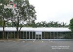 Glass Sidewall Aluminum Event Tent For Outdoor Temporary Party , White Roof