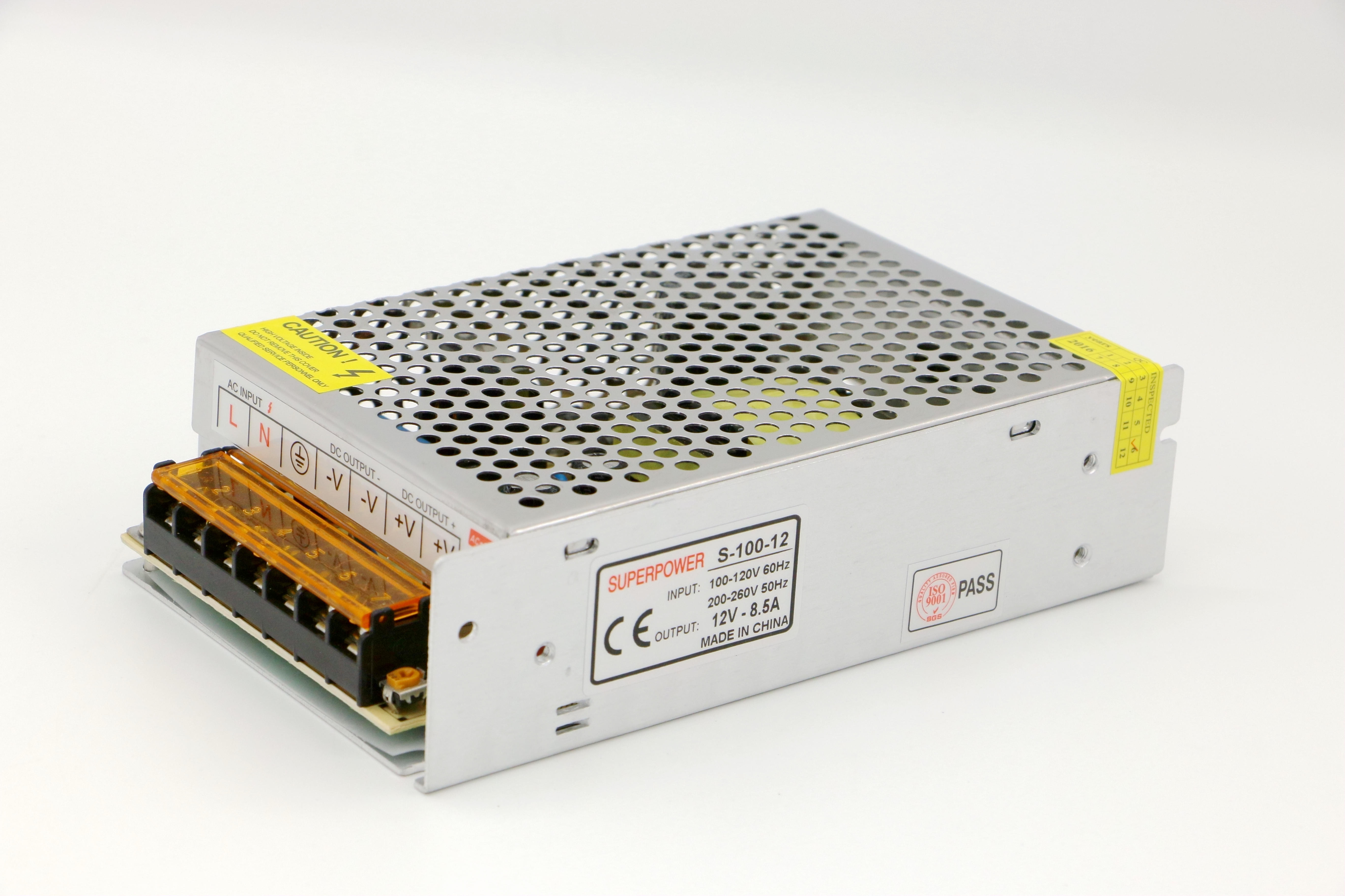 3D Printer Driver 12V8.5A100W single output SMPS with CE DC12V100W full watt Iron Case for LED Lighting Factory Outlet
