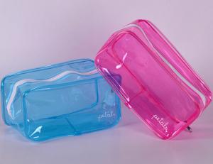 Quality 0.3mm SMETA PVC Plastic Pouch Transparent Zipper Makeup Cosmetic Bag EN71 wholesale