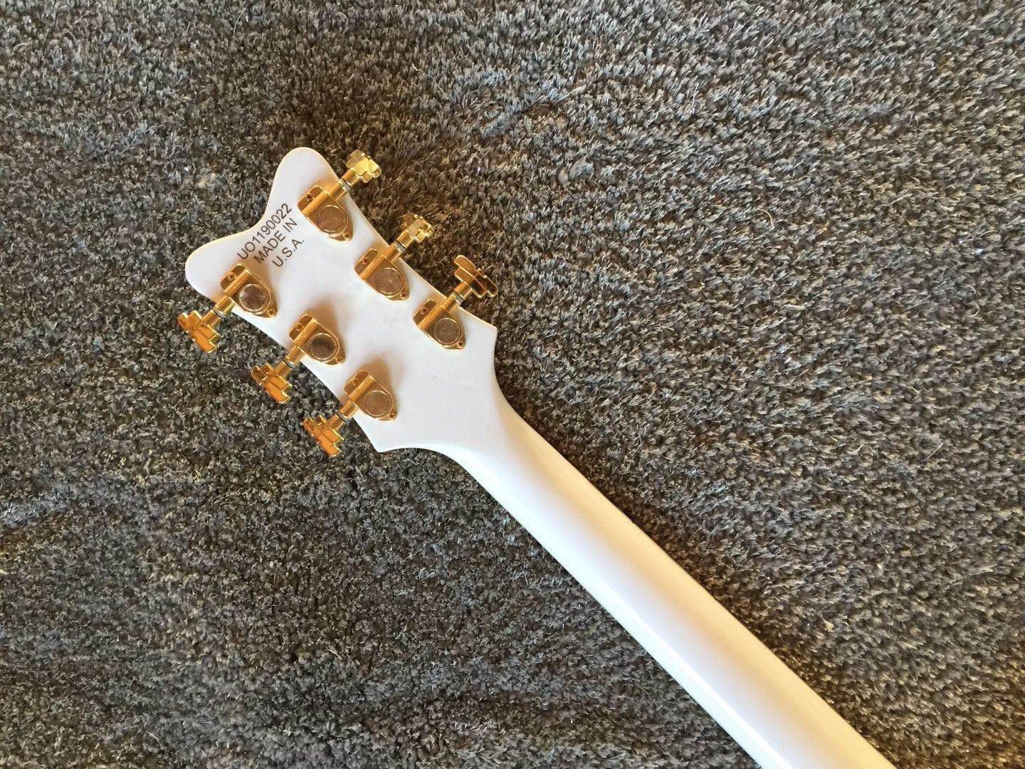 Custom Inlay Design White Gretsc Falcon 6120 Semi Hollow Jazz Electric Guitar (GT-10)