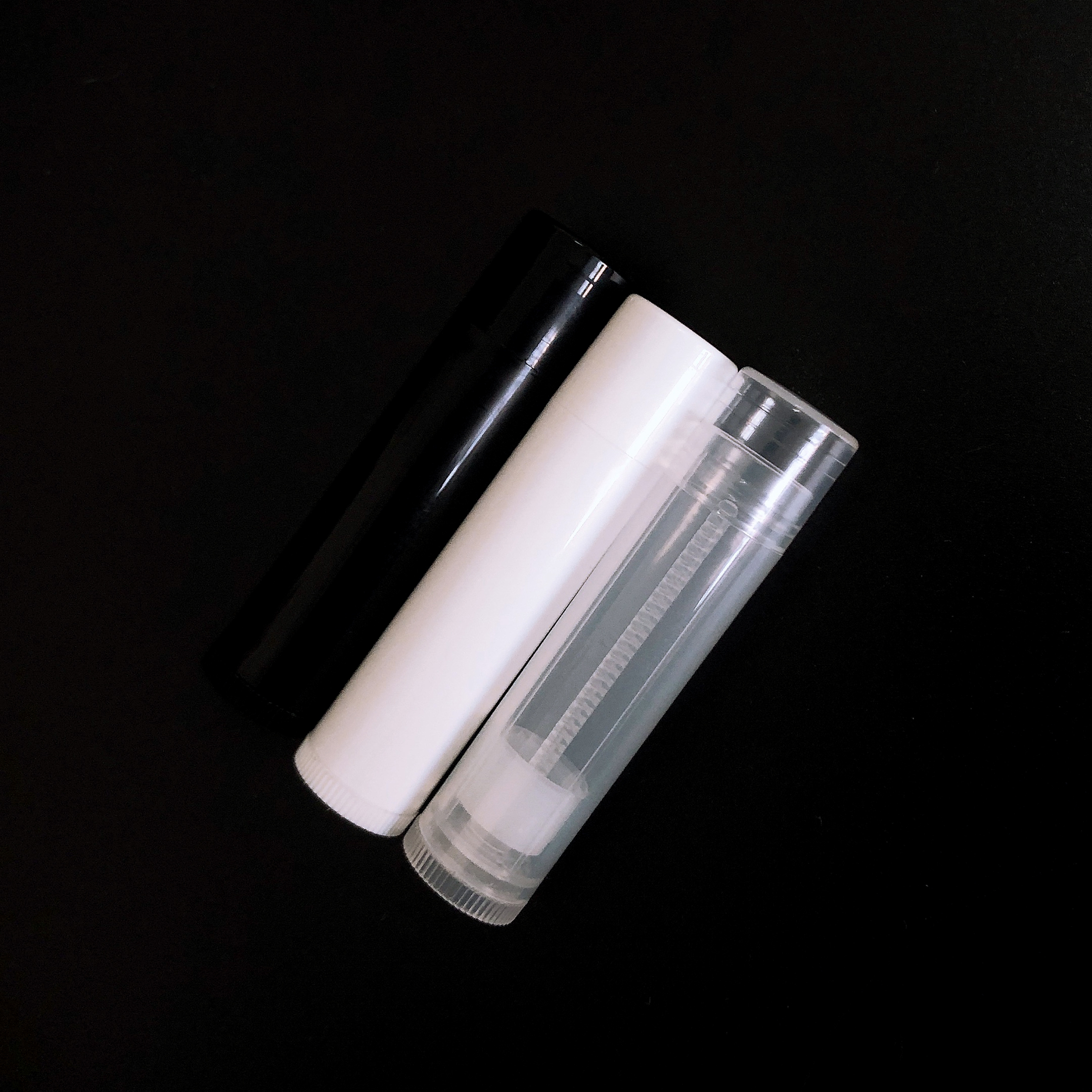0.15oz 4.5g Plastic Lip Stick Chapstick Tube White Black Clear Empty Cosmetic Oval Lip Balm Container