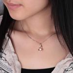 Trendy Rose Gold Heart Pendant with Diamonds for women (GND008)