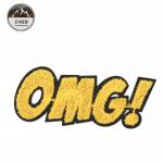 Custom Fabric OMG Embroidered Sports Patches Towel Material Stickers 8.5 * 7.5CM