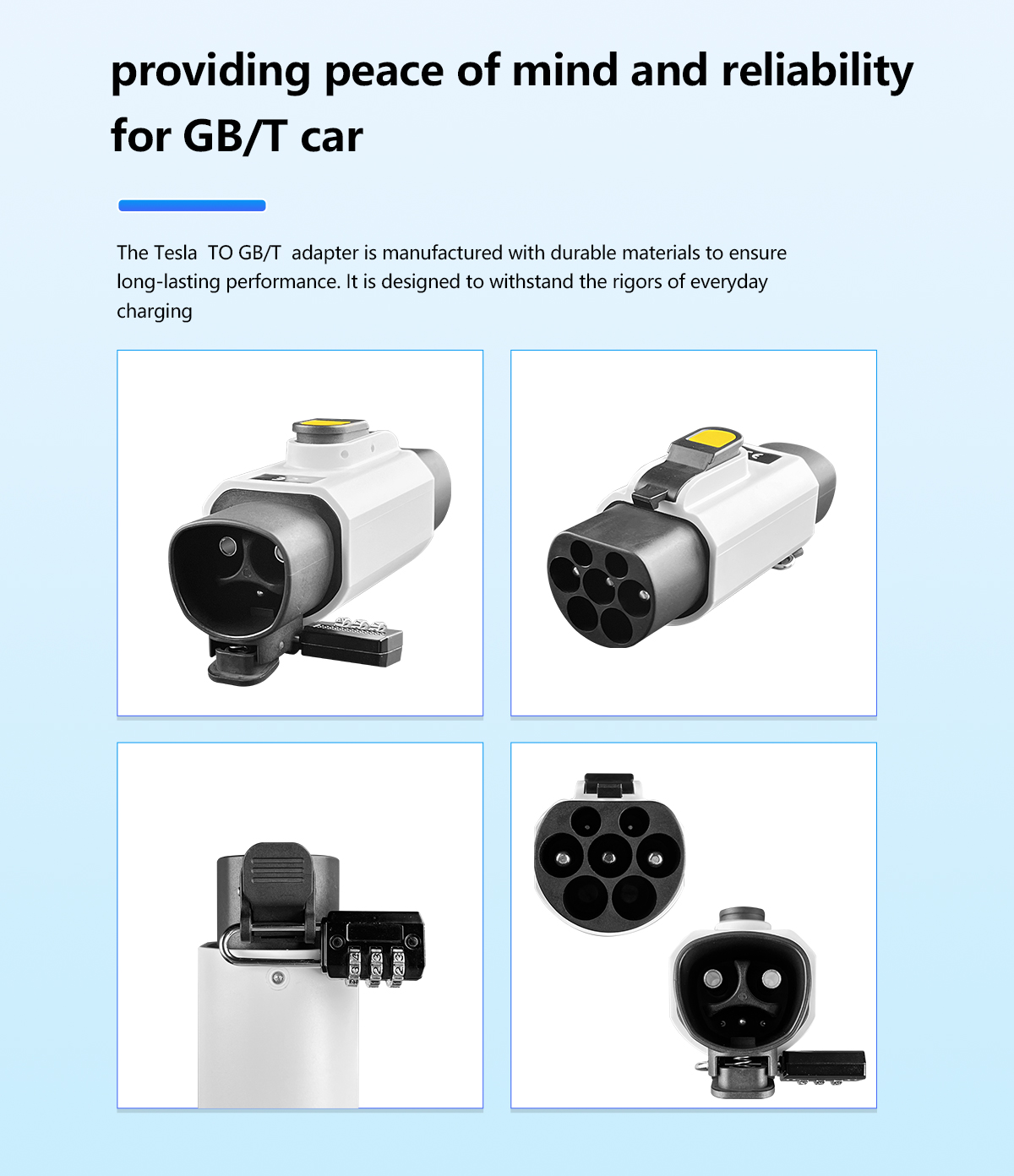 GBT Electric Portable Charging Station 220v Car side Plug 7KW 32A Tesla to GBT EV Charger Converter Single Phase Adapter