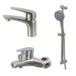 Brushed Solid Steel bathroom Shower Set Rainfall Shower Faucet Wall Mounted