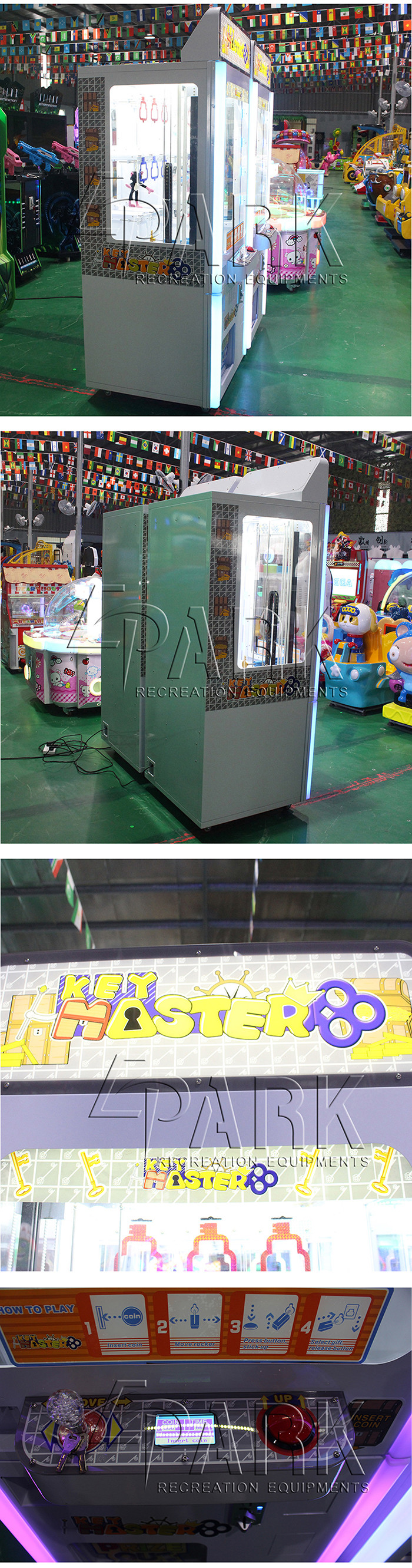Amusement mini golden key crane machine coin pusher joystick control doll drop machine