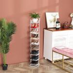 Dustproof 7 Tier Bronze Metal Wire Shoe Rack