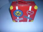 Red Painting Metal Tin Lunch Box For Medicine , Thickness 0.23mm