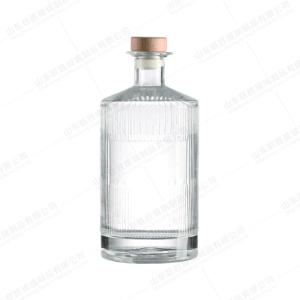 Quality Industrial Gin Rum Whisky Vodka Spirit Glass Bottle with Cork 200ml 500ml 700ml 750ml wholesale