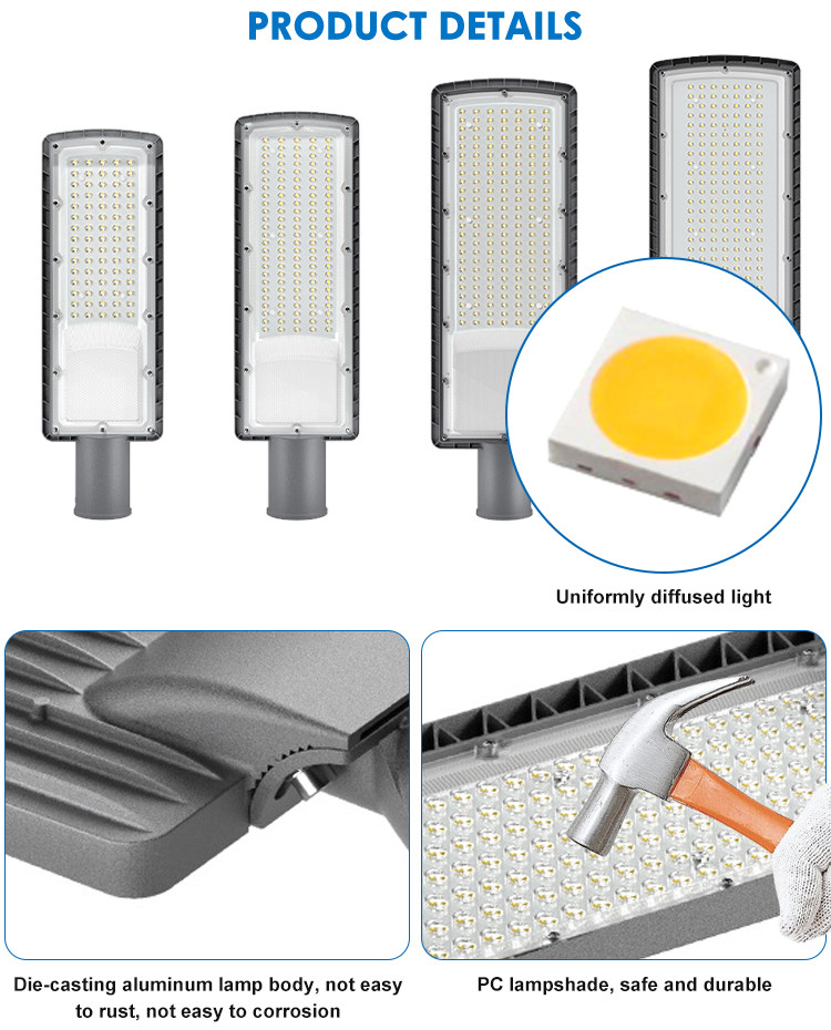 High Power Led Street Light Outdoor Road Lighting IP66 Waterproof Aluminum