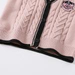 OEM Customized Kids Autumn Winter Children Patch Buttons V-neck Knitted Cardigan