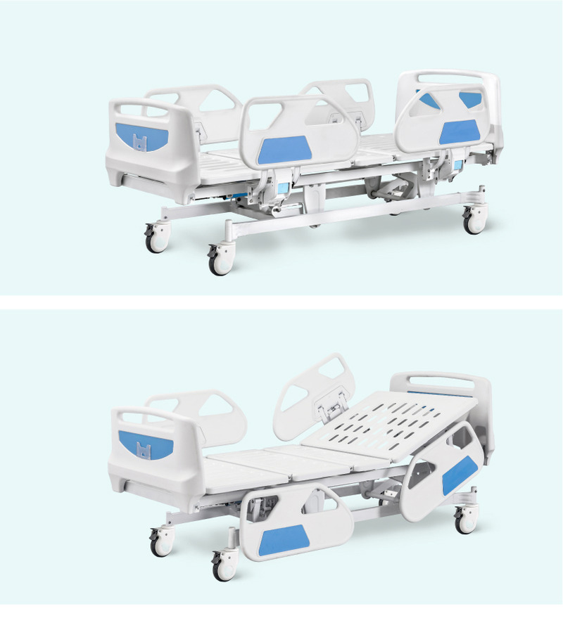 Function Folding Adjustable Clinic Furniture Electric Medical Nursing Patient Hospital Bed With Casters