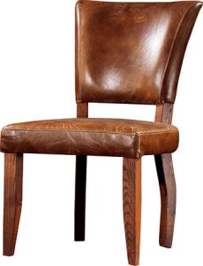 Quality Brown Vintage Leather Dining Chair 100% Solid Wood Frame Home Furniture wholesale