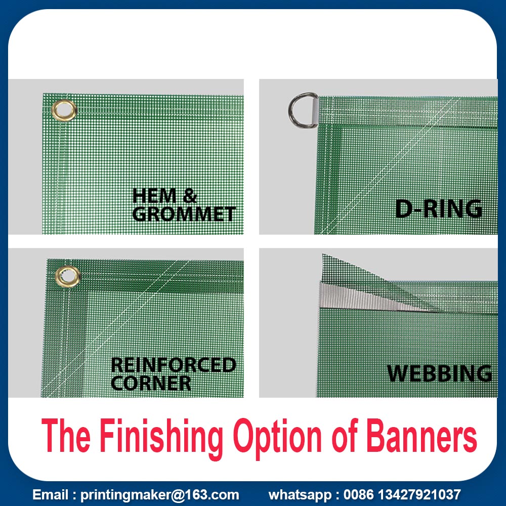 hemmed edge mesh banner