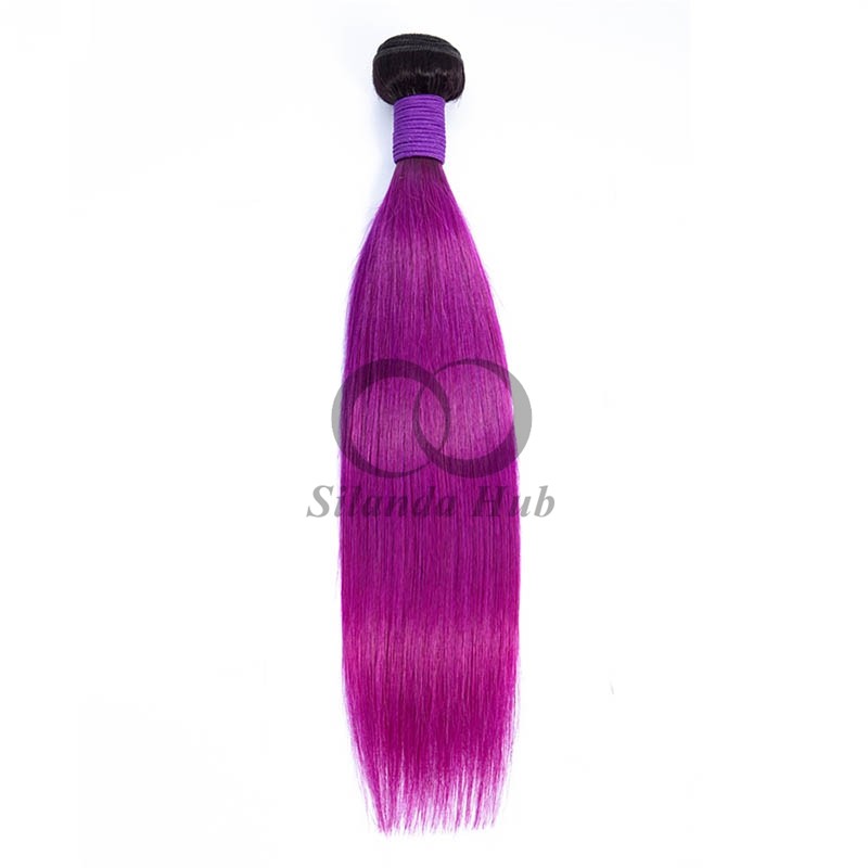 #T1B/Purple Straight Remy Human Hair Bundles Sew In Weave Bundles Brazilian Bundle Deals