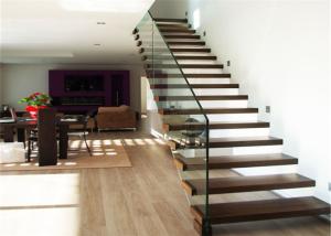 Quality Luxury Modern Style Floating Timber Stairs Humanized Design , No Support Underneath wholesale