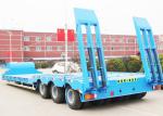 3 axles 60tons low flat bed/low boy semi truck trailer heavy loading excavator