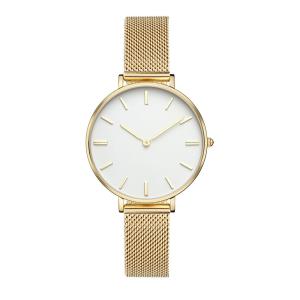 Quality Gold Quartz Ladies Stainless Steel Watches Quick Release Mesh Strap wholesale