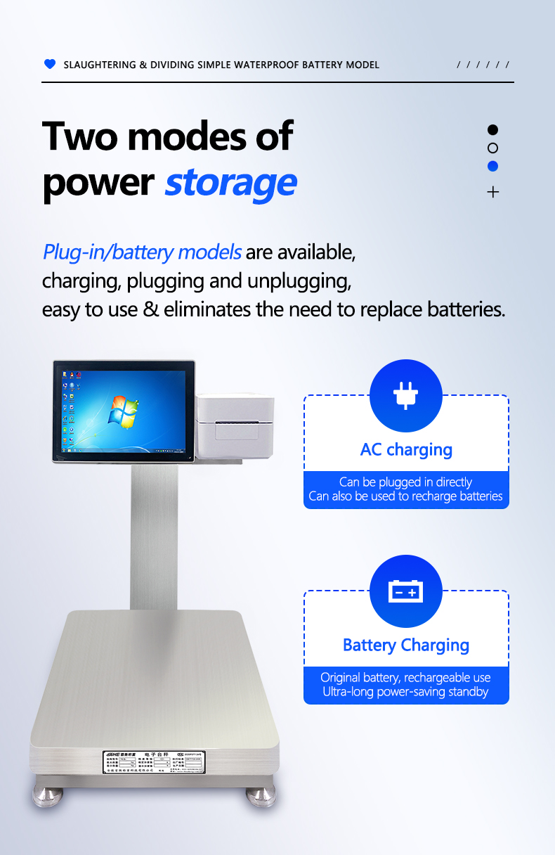 60KG SOHE Battery Simple Waterproof Smart Industrial Weighing Scales Platform Print Laber Scale