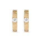 Ladies Cubic Zirconia Diamond Hoop Earrings Brass Round Brilliant Cut