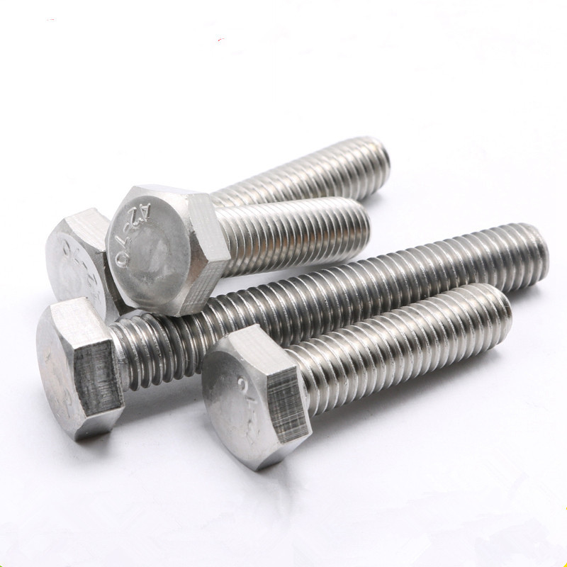 DIN Standard 304 Stainless Steel Hex Bolt Full Thread Bolt M4 M5 M6 M8 Plain Finish